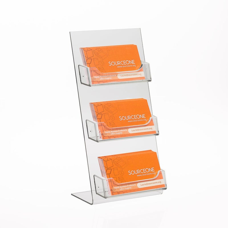 SourceOne Premium Counter Top Business Card Holder/Gift Card Display (1 Pack, 3 Pocket) - Image 1